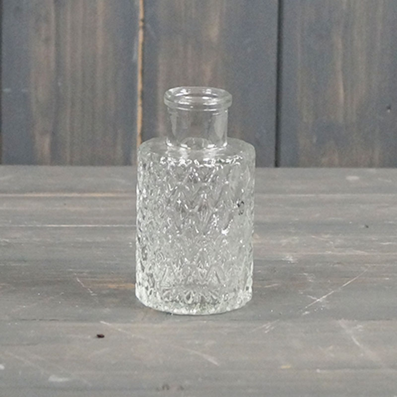 Clear Mini Geometric Glass Bottle (H9.2cm) detail page
